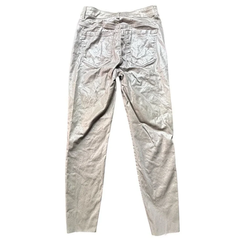 KUT from the‎ Kloth Women's High Rise Silver Metallic Skinny Jeans 2